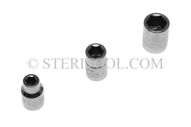 #10500 - 1/4" x 3/8dr Standard Stainless Steel Socket. 3/8dr, 3/8-dr, 3/8 dr, socket, stainless steel